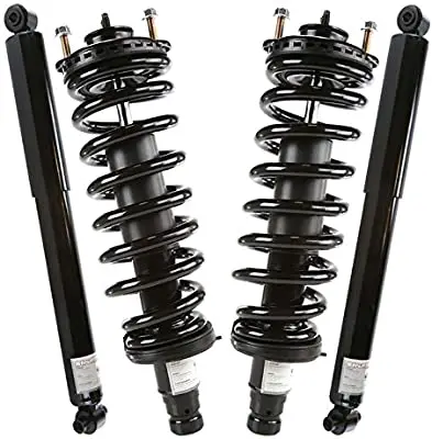 AutoShack CSS121-243PR Set of 4 Front Complete Strut Coil Spring Assembly and Rear Shock Absorbers Replacement for Trailblazer EXT GMC Envoy XL 2004-2005 Envoy XUV 2002-2004 Bravada 2003-2008 Ascender, Best Shocks and Struts for Chevy Trailblazer